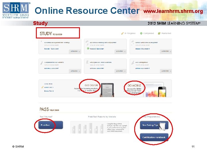 Online Resource Center www. learnhrm. shrm. org Study © SHRM 11 