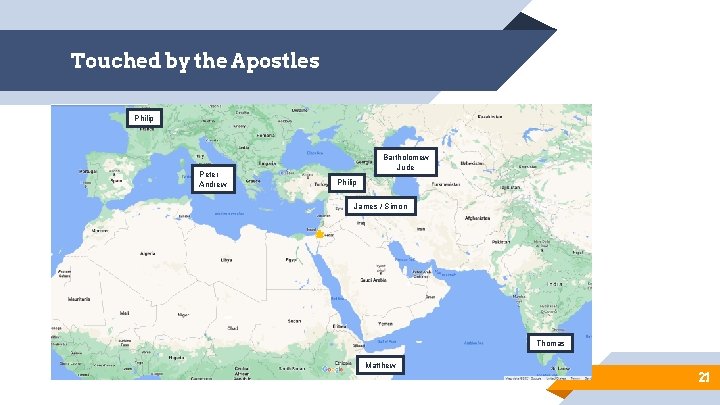 Touched by the Apostles Philip Peter Andrew Bartholomew Jude Philip James / Simon Thomas