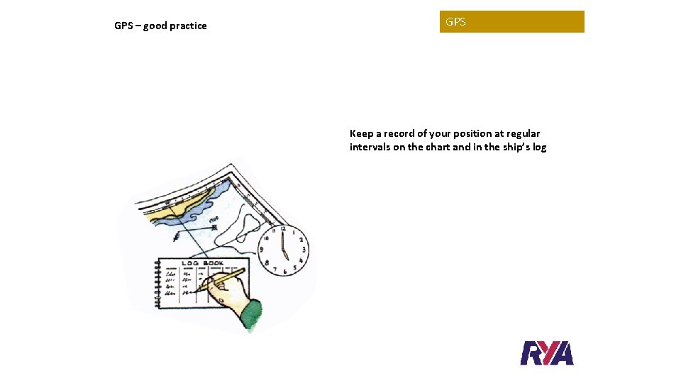 GPS – good practice GPS Keep a record of your position at regular intervals