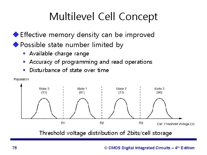 Multilevel Cell Concept u Effective memory density can be improved u Possible state number