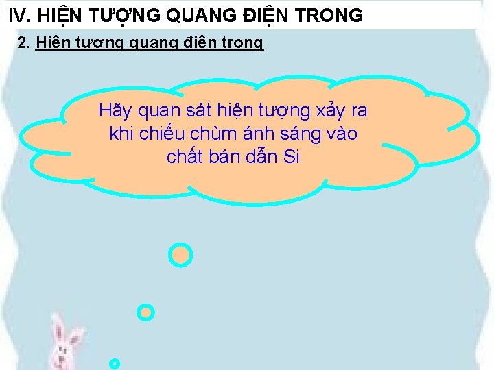 IV. HIỆN TƯỢNG QUANG ĐIỆN TRONG 2. Hiện tượng quang điện trong Hãy quan