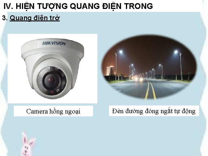 IV. HIỆN TƯỢNG QUANG ĐIỆN TRONG 3. Quang điện trở Camera hồng ngoại Đèn