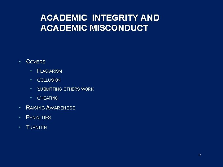 ACADEMIC INTEGRITY AND ACADEMIC MISCONDUCT • COVERS • PLAGIARISM • COLLUSION • SUBMITTING OTHERS