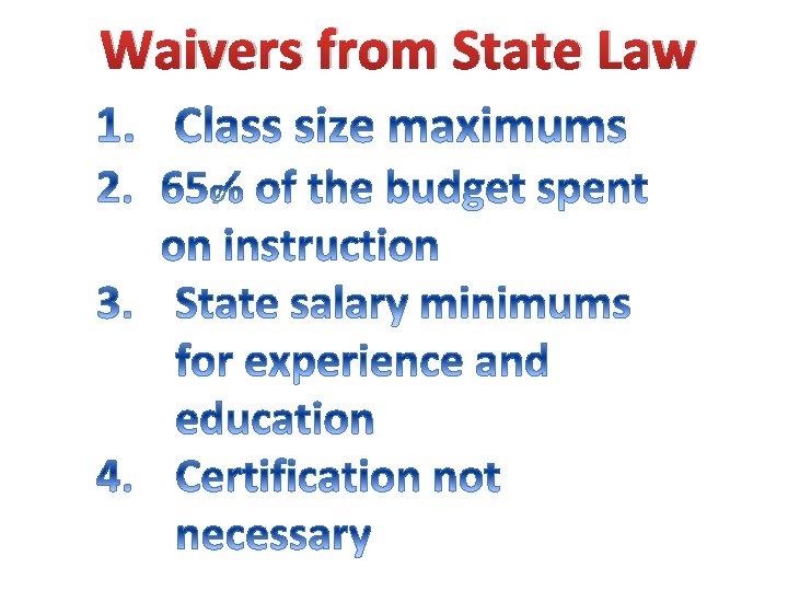 Waivers from State Law 