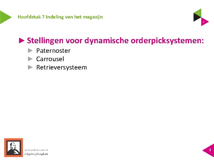 Hoofdstuk 7 Indeling van het magazijn ► Stellingen voor dynamische orderpicksystemen: ► Paternoster ►