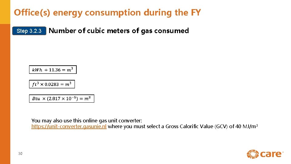 Office(s) energy consumption during the FY Step 3. 2. 3 Number of cubic meters