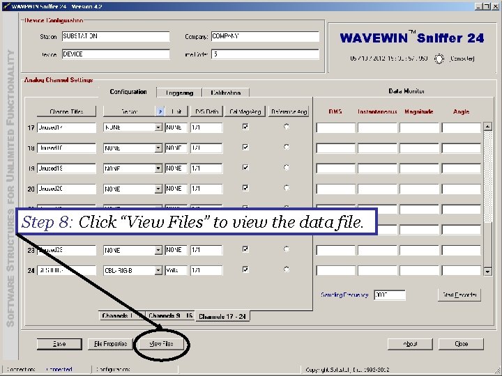 Step 8: Click “View Files” to view the data file. 