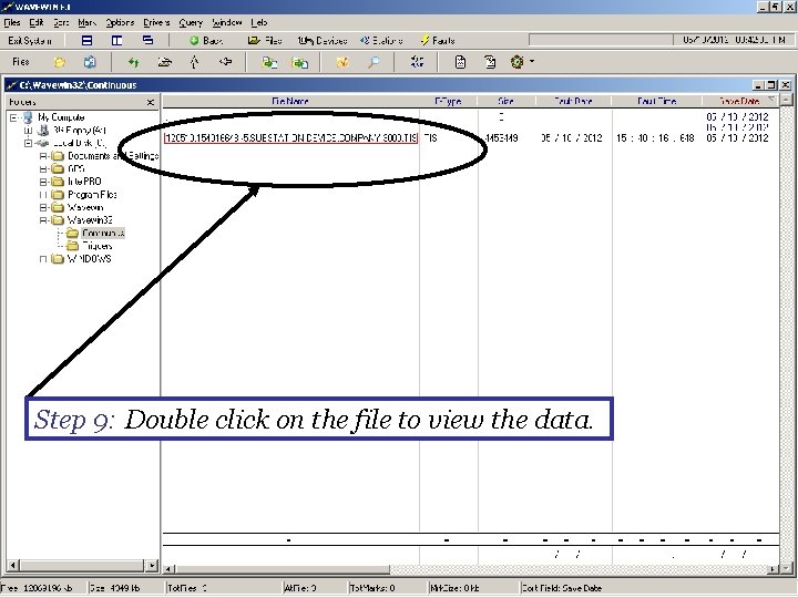 Step 9: Double click on the file to view the data. 