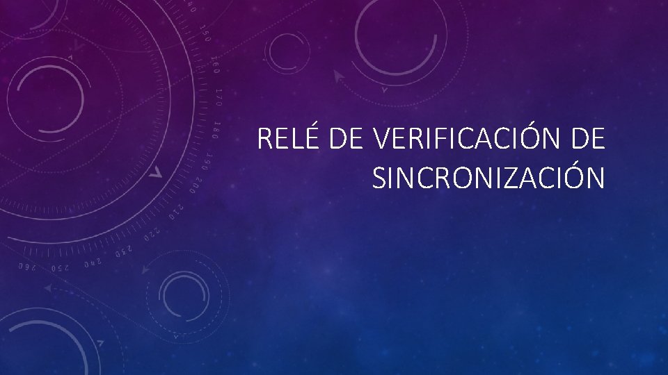 RELÉ DE VERIFICACIÓN DE SINCRONIZACIÓN 