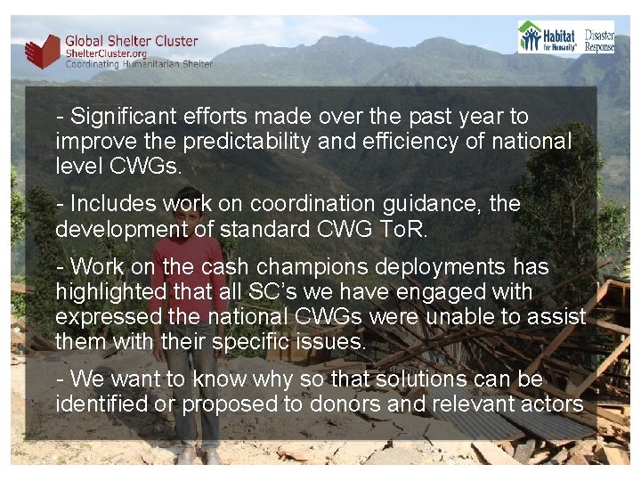 - Significant efforts made over the past year to improve the predictability and efficiency