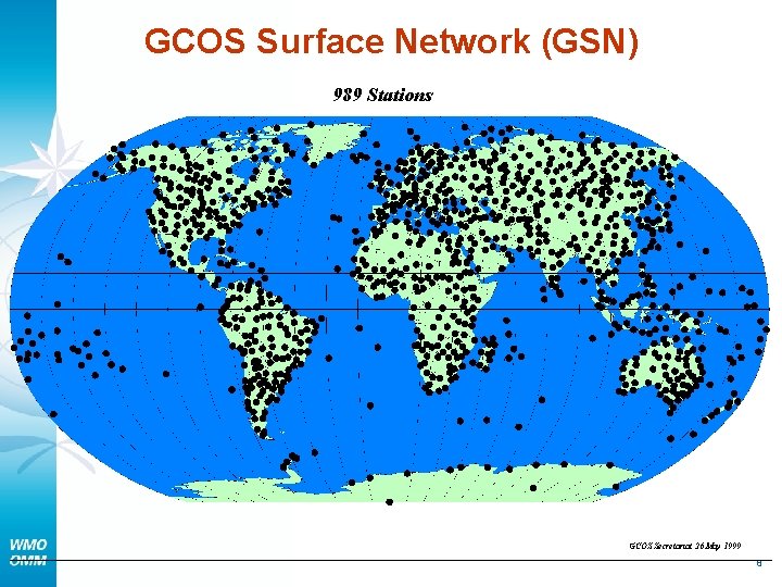 GCOS Surface Network (GSN) 989 Stations GCOS Secretariat 26 May 1999 8 