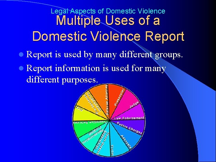 Legal Aspects of Domestic Violence Multiple Uses of a Domestic Violence Report l Report