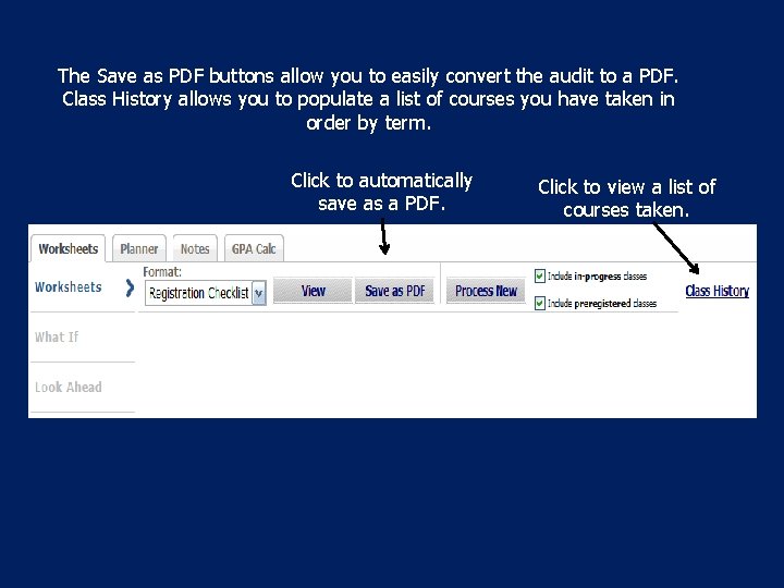 The Save as PDF buttons allow you to easily convert the audit to a