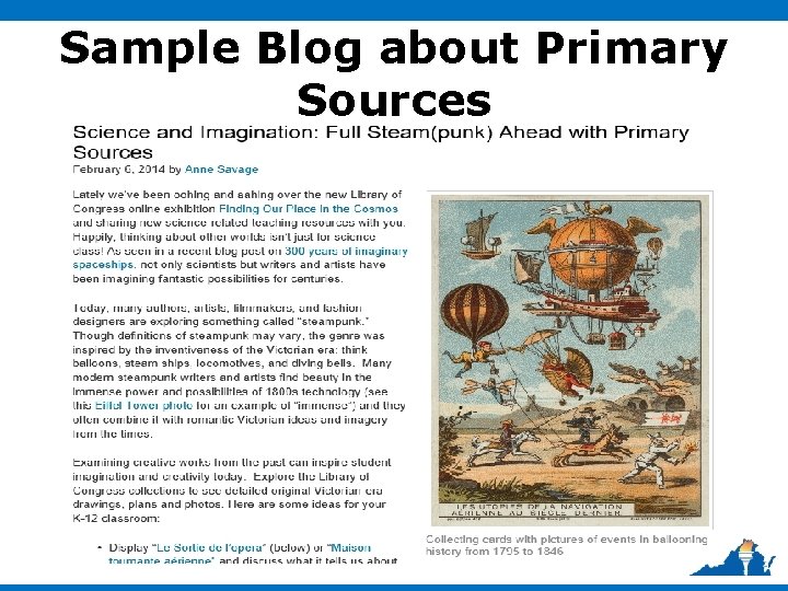 Sample Blog about Primary Sources 