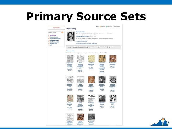 Primary Source Sets 