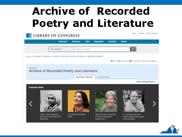 Archive of Recorded Poetry and Literature 