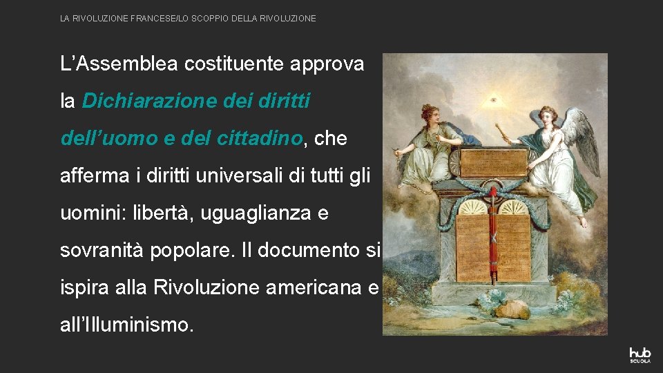 LA RIVOLUZIONE FRANCESE/LO SCOPPIO DELLA RIVOLUZIONE L’Assemblea costituente approva la Dichiarazione dei diritti dell’uomo