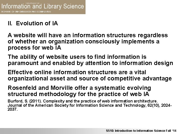 Introduction to information architecture I What is information