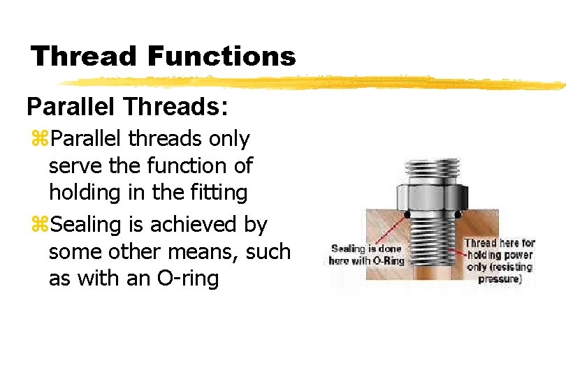 Thread Functions Parallel Threads: z. Parallel threads only serve the function of holding in