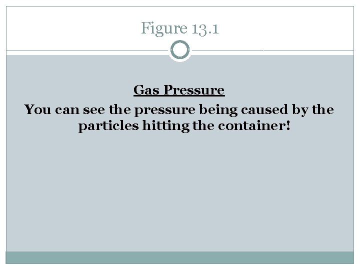 Figure 13. 1 Gas Pressure You can see the pressure being caused by the
