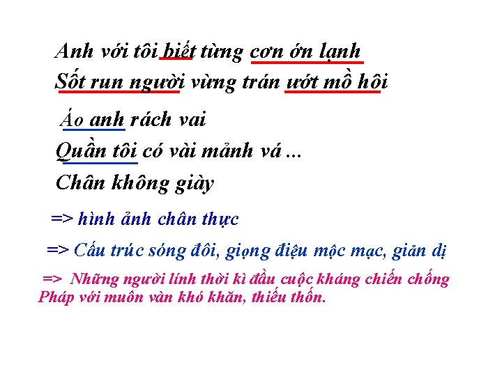 Anh với tôi biết từng cơn ớn lạnh Sốt run người vừng trán ướt