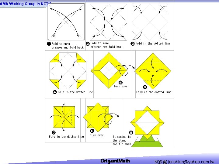 AMA Working Group in NCTU Origami. Math 李政憲 jenshian@yahoo. com. tw 