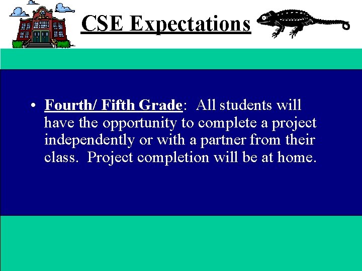 CSE Expectations • Fourth/ Fifth Grade: All students will have the opportunity to complete