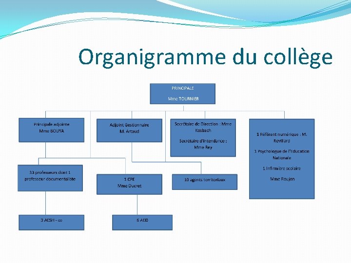 Organigramme du collège 