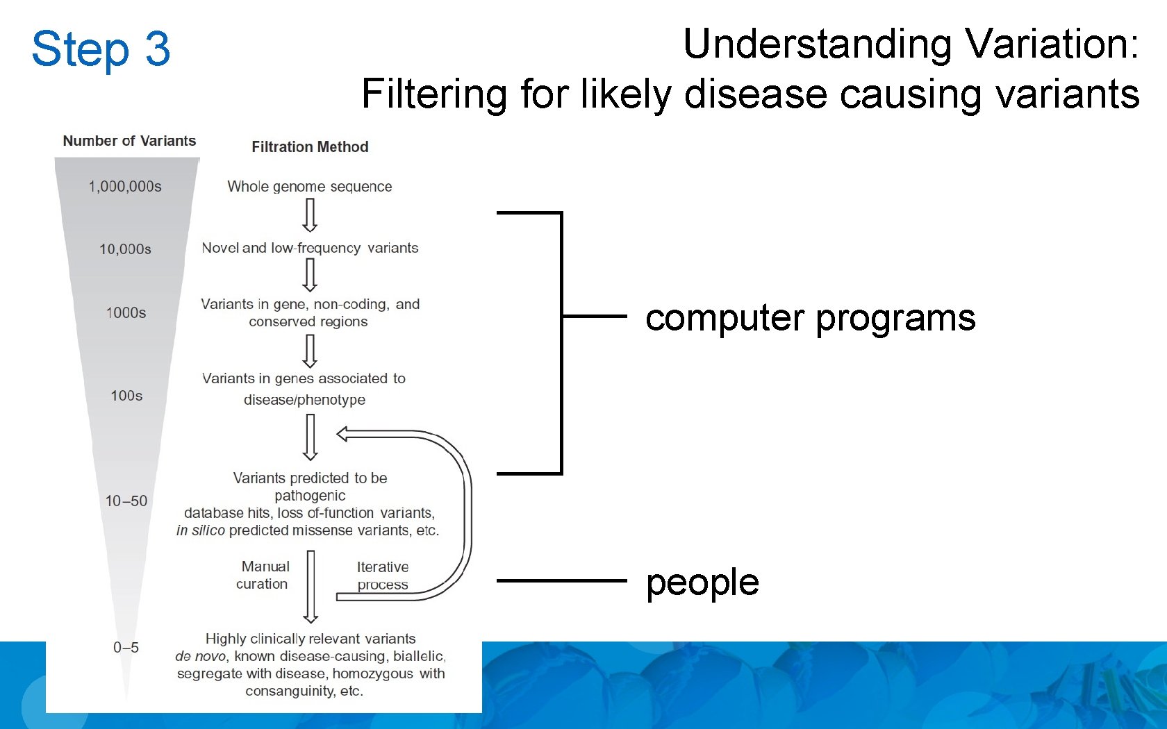 Step 3 Understanding Variation: Filtering for likely disease causing variants computer programs people 