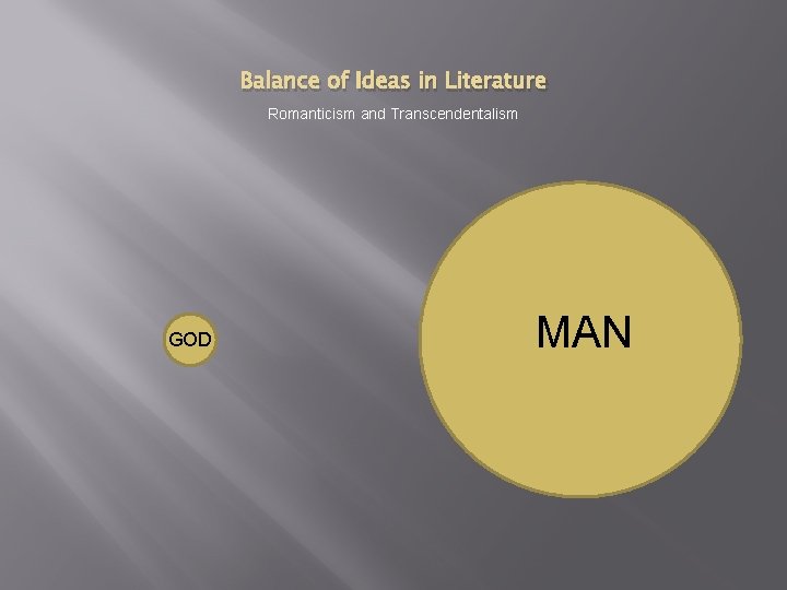 Balance of Ideas in Literature Romanticism and Transcendentalism GOD MAN 