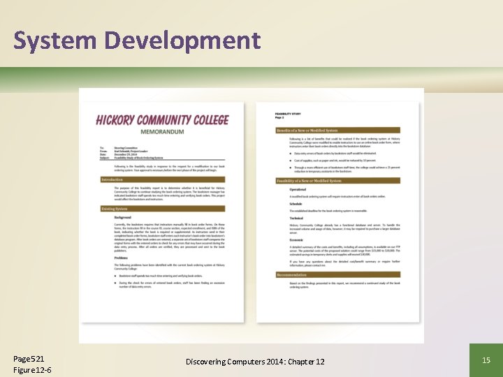 System Development Page 521 Figure 12 -6 Discovering Computers 2014: Chapter 12 15 