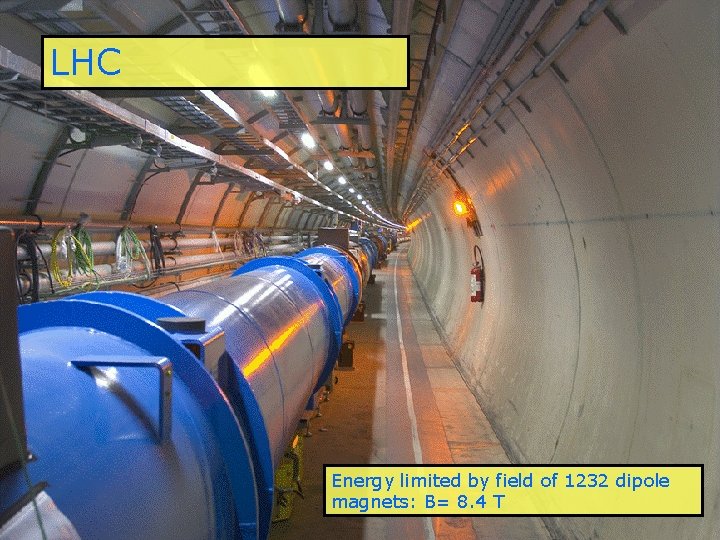 LHC Energy limited by field of 1232 dipole magnets: B= 8. 4 T 
