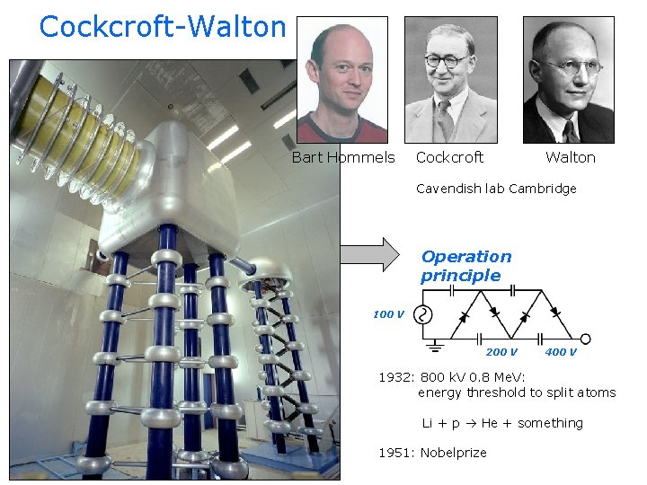 Cockcroft-Walton Bart Hommels Cockcroft Walton Cavendish lab Cambridge Operation principle 100 V 200 V