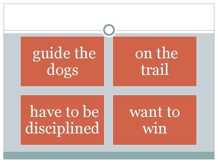 guide the dogs on the trail have to be disciplined want to win 