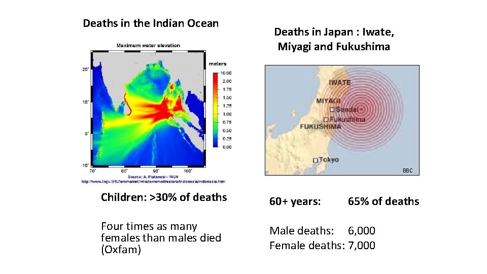 Deaths in the Indian Ocean Deaths in Japan : Iwate, Miyagi and Fukushima BBC