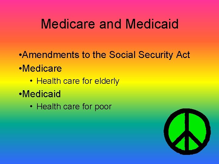 Medicare and Medicaid • Amendments to the Social Security Act • Medicare • Health Medicare and Medicaid • Amendments to the Social Security Act • Medicare • Health
