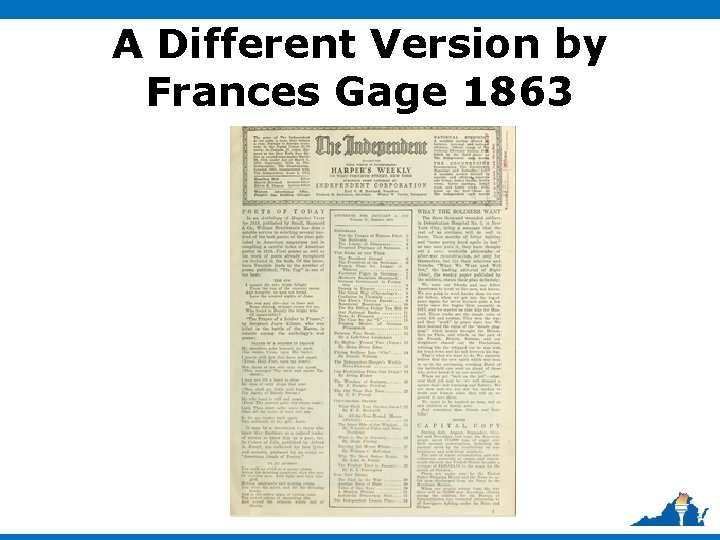 A Different Version by Frances Gage 1863 