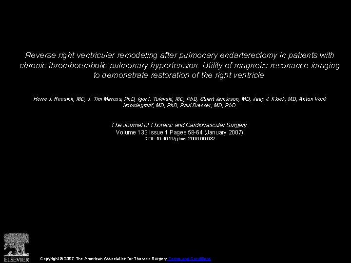 Reverse right ventricular remodeling after pulmonary endarterectomy in patients with chronic thromboembolic pulmonary hypertension: