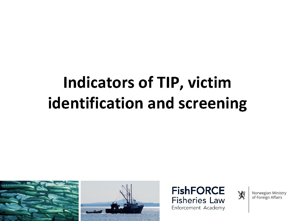 Indicators of TIP, victim identification and screening 