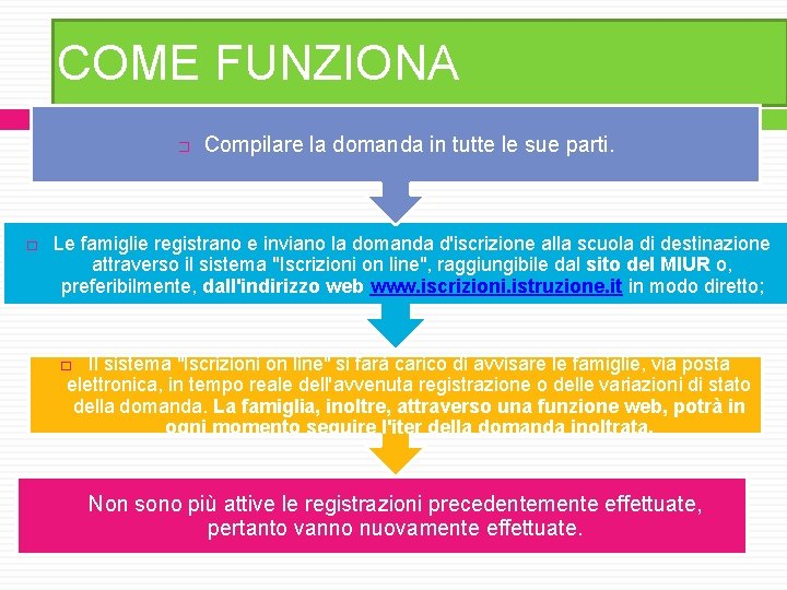 COME FUNZIONA � � Compilare la domanda in tutte le sue parti. Le famiglie