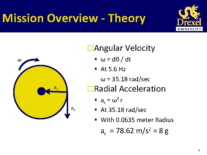Mission Overview - Theory �Angular Velocity ω = dθ / dt ω At 5.
