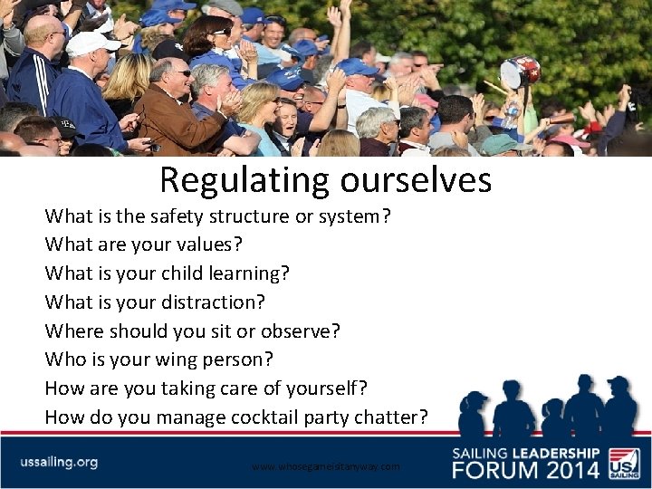 Regulating ourselves What is the safety structure or system? What are your values? What