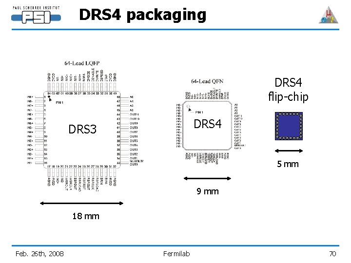 DRS 4 packaging DRS 4 flip-chip DRS 4 DRS 3 5 mm 9 mm