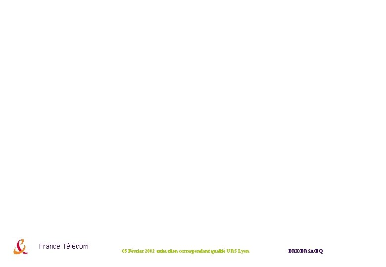 France Télécom 05 Février 2002 animation correspondant qualité URS Lyon BRX/DRSA/DQ France Télécom 05 Février 2002 animation correspondant qualité URS Lyon BRX/DRSA/DQ