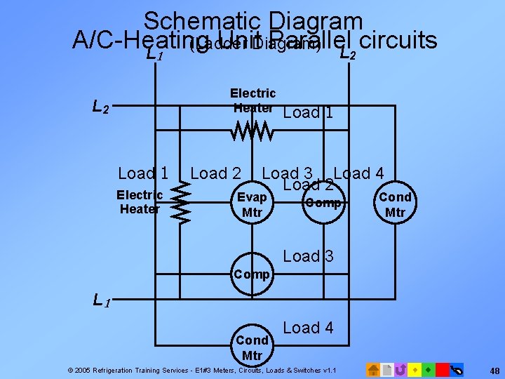 Schematic Diagram A/C-Heating Unit. Diagram) Parallel circuits (Ladder L 2 L 1 Electric Heater