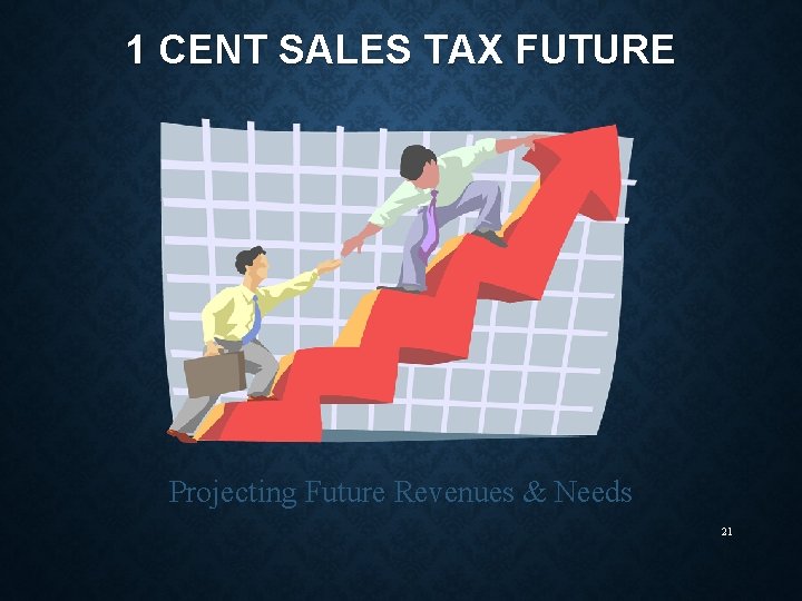 1 CENT SALES TAX FUTURE Projecting Future Revenues & Needs 21 