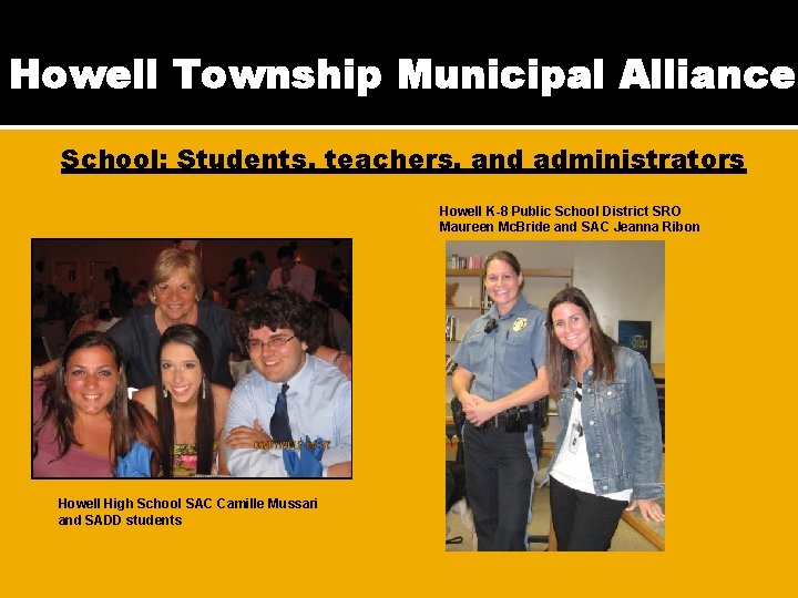 Howell Township Municipal Alliance School: Students, teachers, and administrators Howell K-8 Public School District