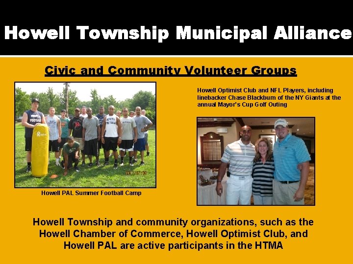 Howell Township Municipal Alliance Civic and Community Volunteer Groups Howell Optimist Club and NFL