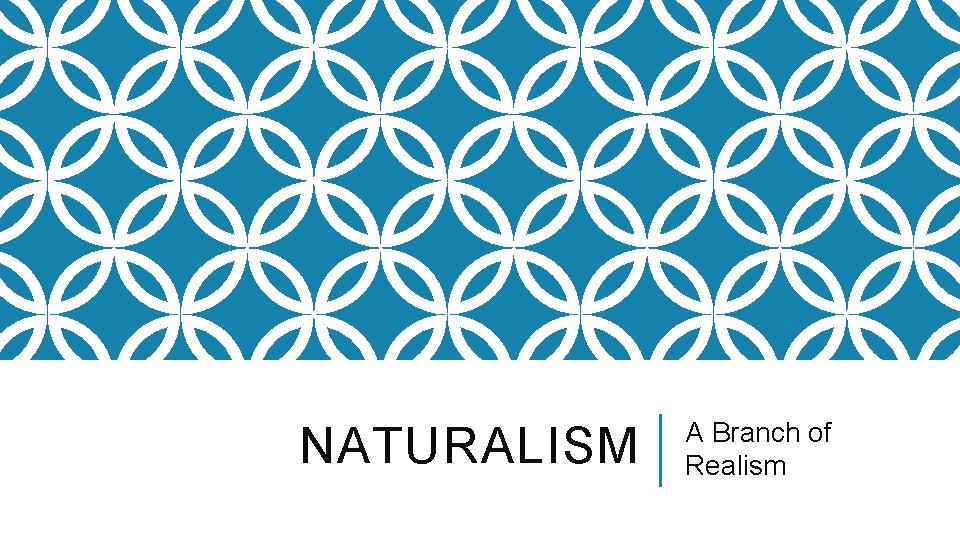 NATURALISM A Branch of Realism 