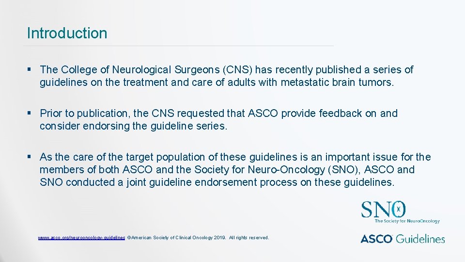 Introduction § The College of Neurological Surgeons (CNS) has recently published a series of Introduction § The College of Neurological Surgeons (CNS) has recently published a series of